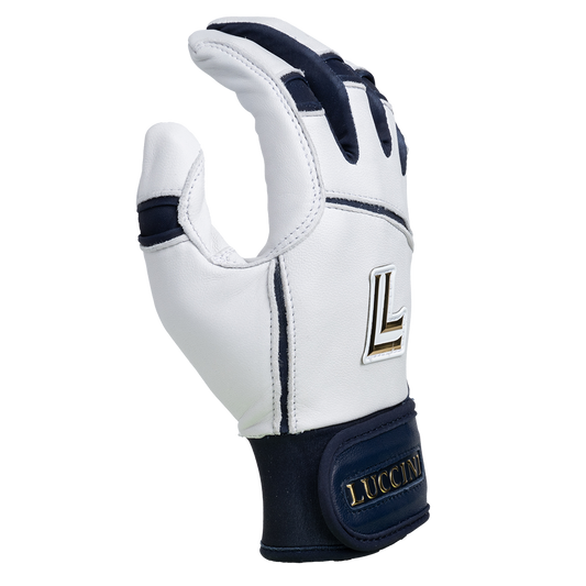 Legacy Series Batting Gloves – White/Navy