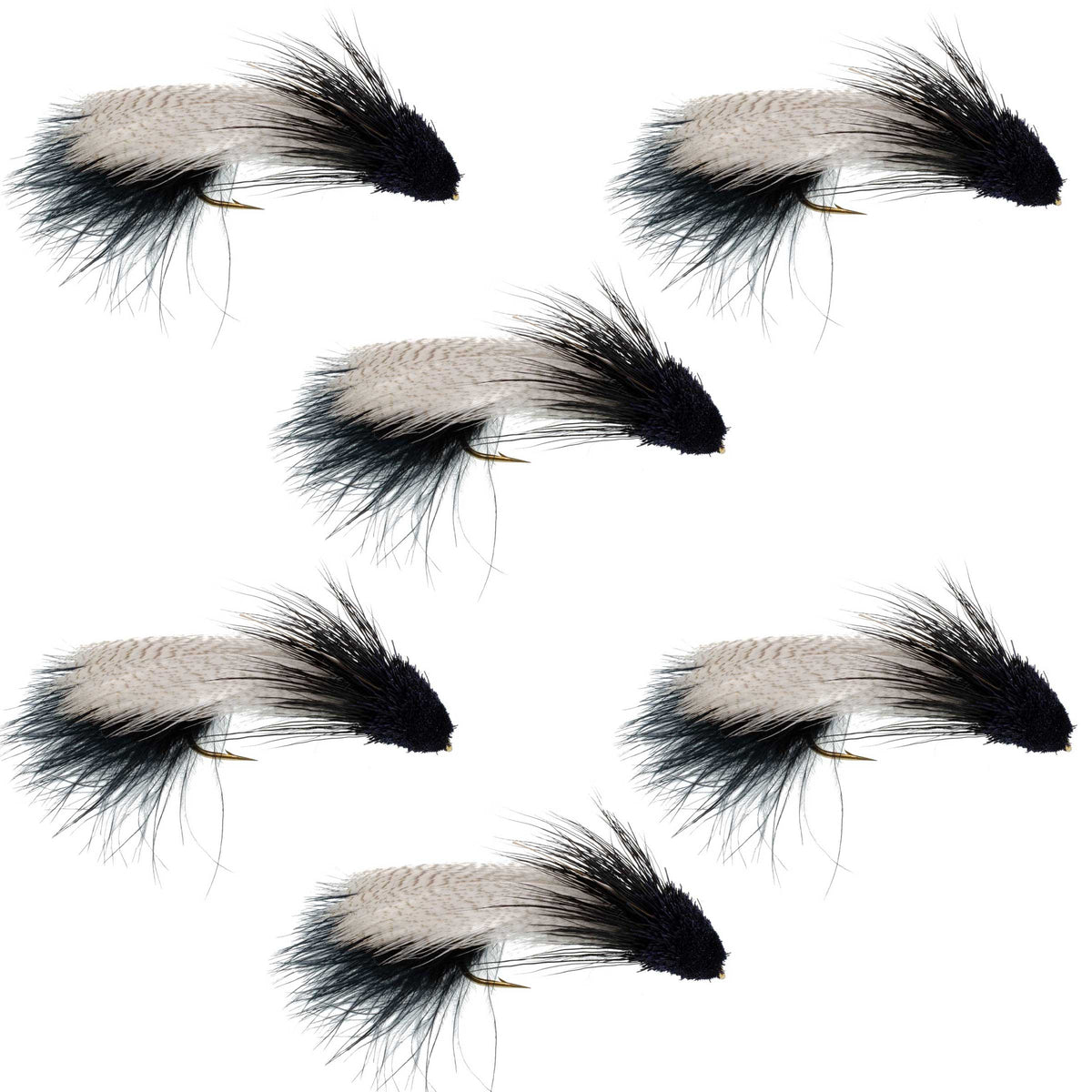Galloup's Zoo Cougar Black Streamer Fly - 6 Flies Size 4