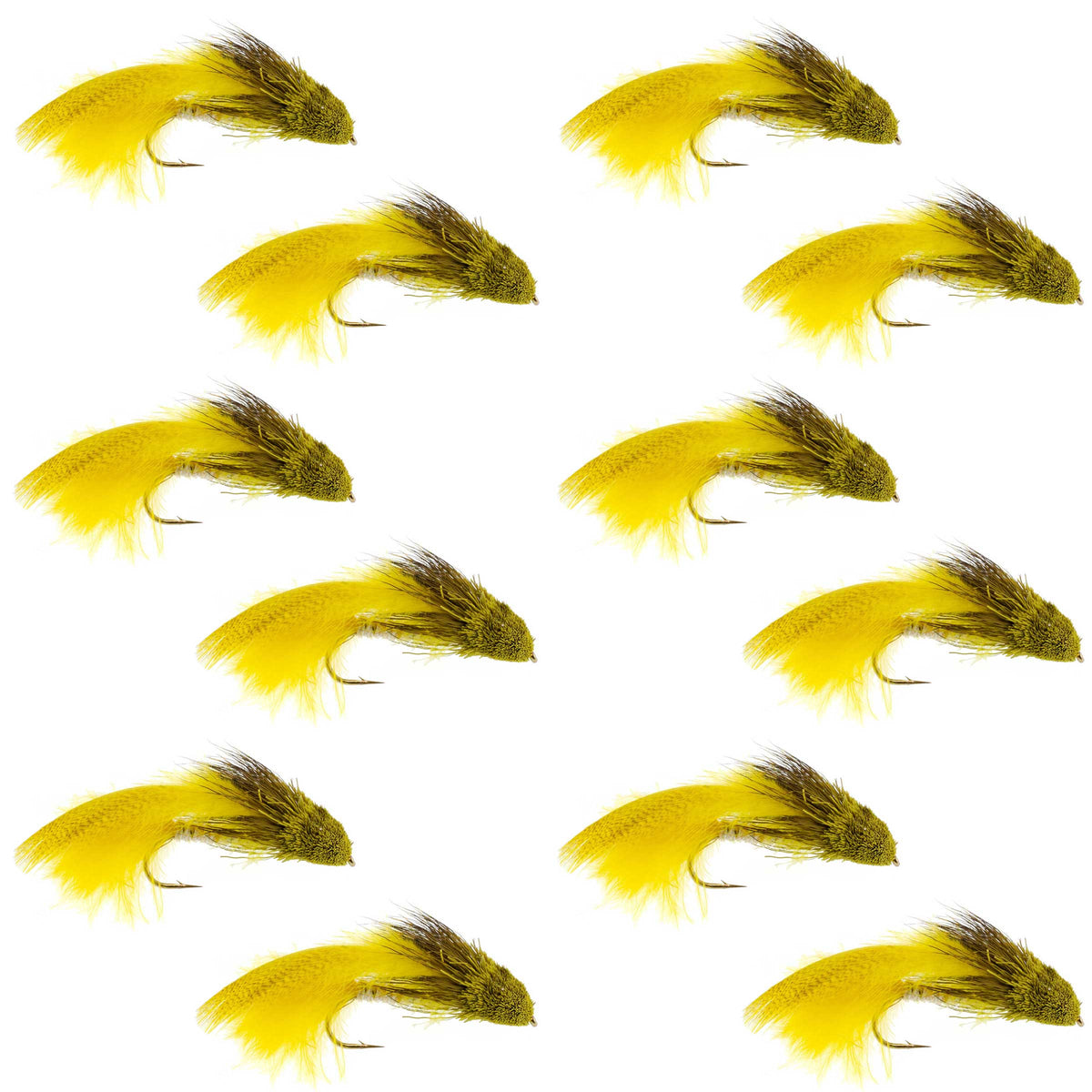 Galloup's Zoo Cougar Yellow Streamer Fly - 12 Flies Size 4