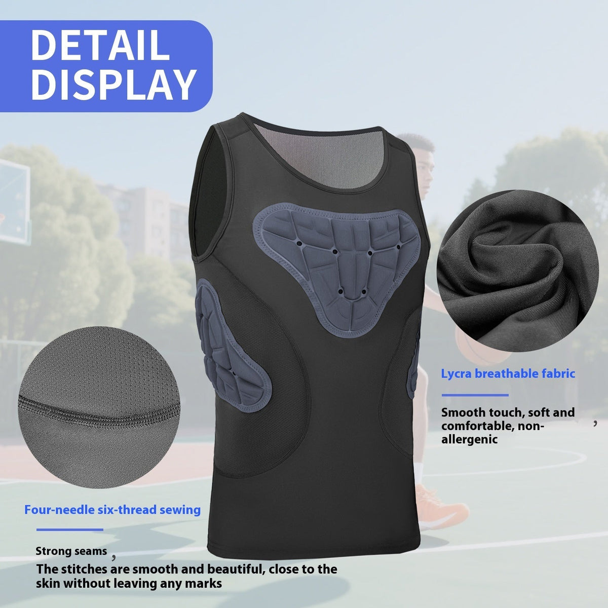 Basketball Anti-collision Tight Vest Men's Professional Sports / Football Rib Protective Gear