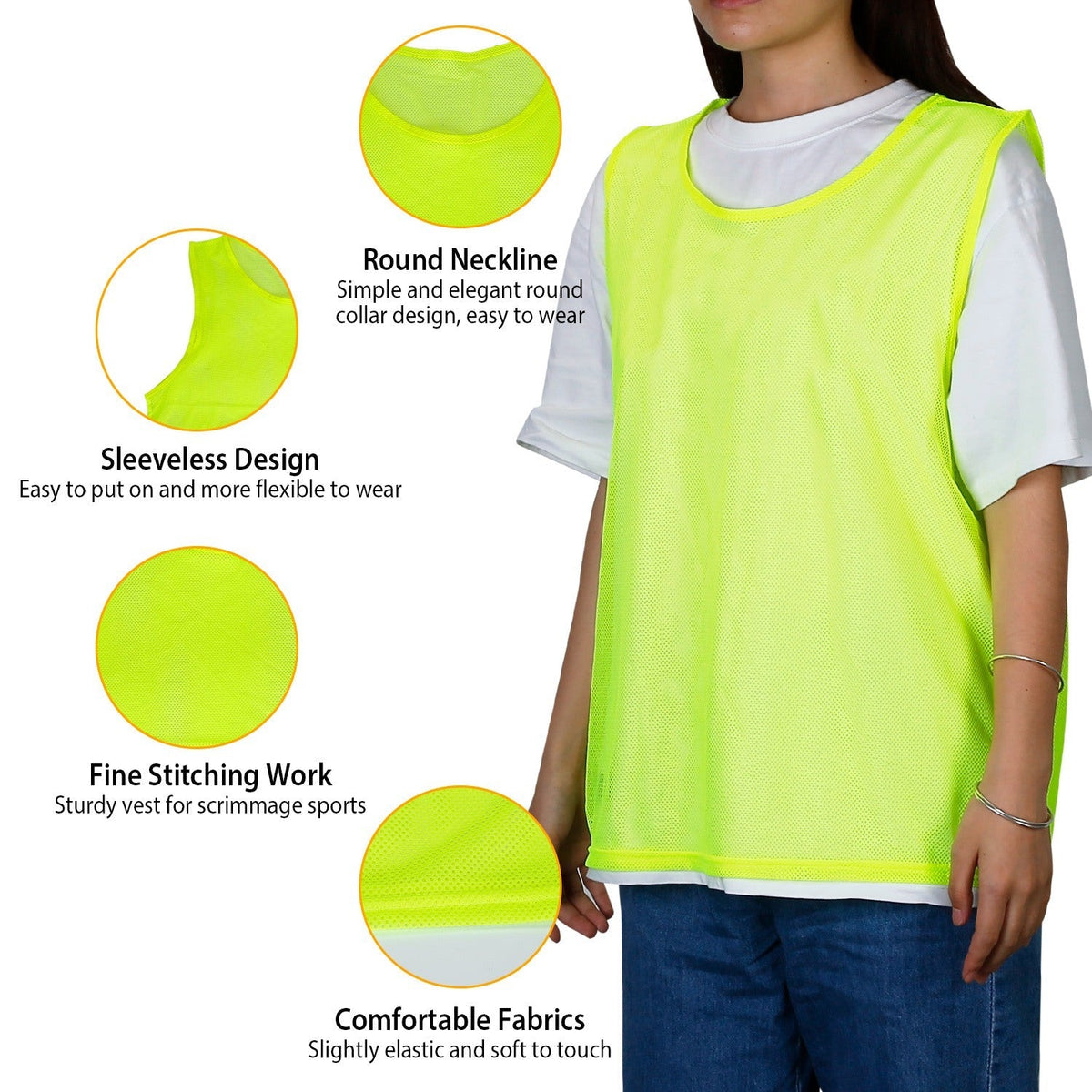 5 Pcs Mesh Scrimmage Vests - Soccer / Basketball Team Training Jerseys