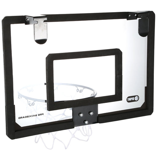 Mini Basketball Hoop System / Set Over the Door with Backboard, Breakaway Rim, Basketball, Pump, Tools