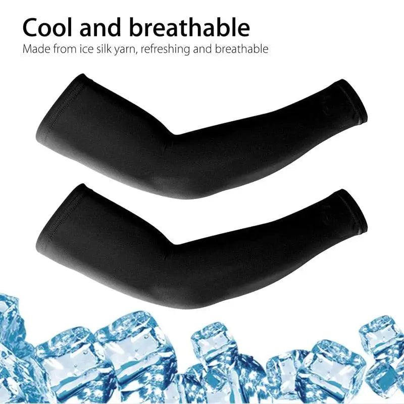 Black Men Unisex Cooling Arm Sleeves Cover / Running, Sun Protection, Outdoor Activities, Sleeve Cooling Sports Sleeve