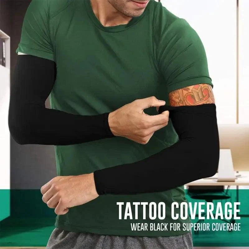Black Men Unisex Cooling Arm Sleeves Cover / Running, Sun Protection, Outdoor Activities, Sleeve Cooling Sports Sleeve