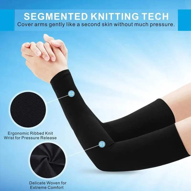 Black Men Unisex Cooling Arm Sleeves Cover / Running, Sun Protection, Outdoor Activities, Sleeve Cooling Sports Sleeve
