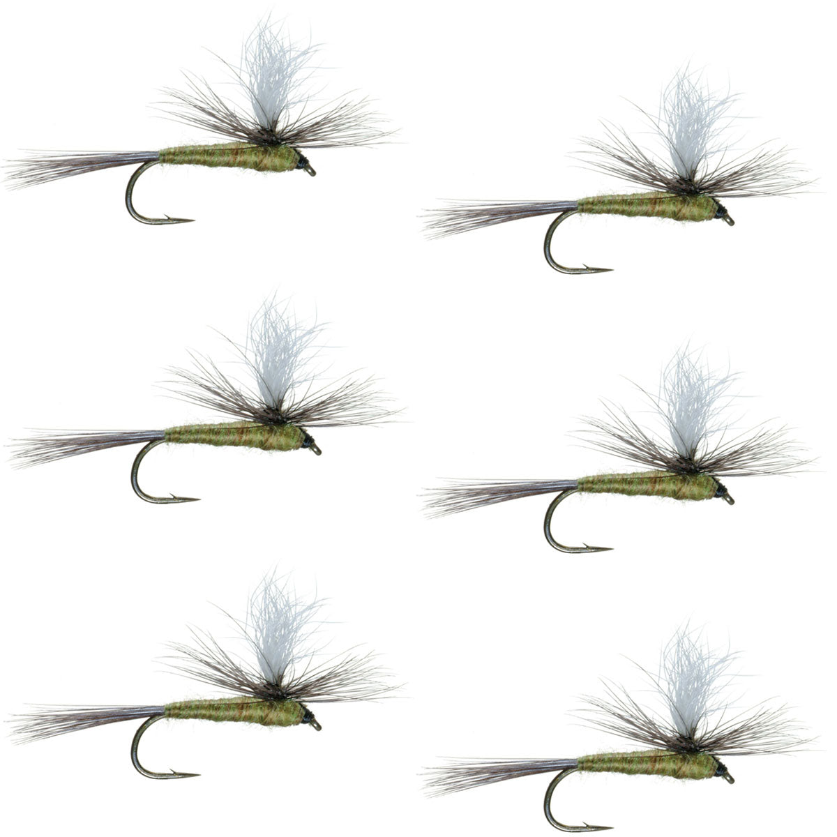 Blue Wing Olive BWO Parachute Dry Fly - 6 Flies Size 14