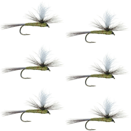 Blue Wing Olive BWO Parachute Dry Fly - 6 Flies Size 14
