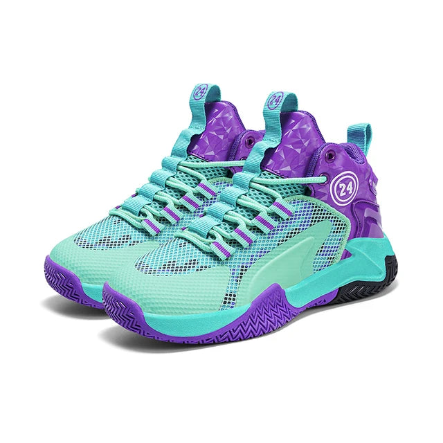 Boys' Basketball Shoes - Teenagers' Mesh Breathable Sports Shoes