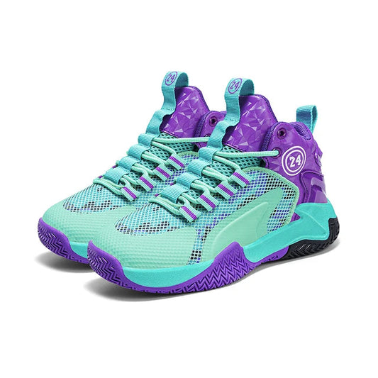 Boys' Basketball Shoes - Teenagers' Mesh Breathable Sports Shoes