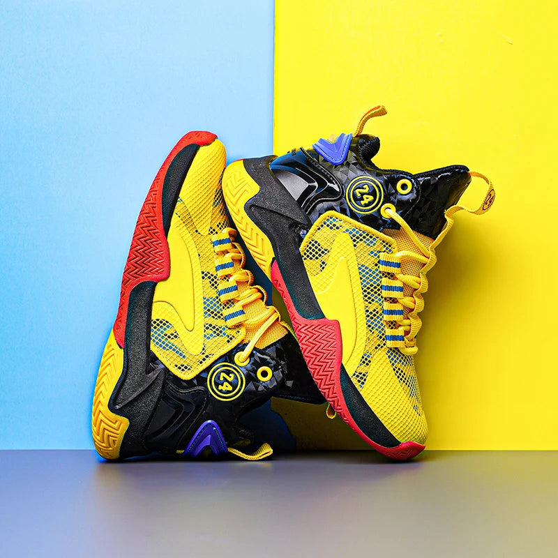 Boys' Basketball Shoes - Teenagers' Mesh Breathable Sports Shoes