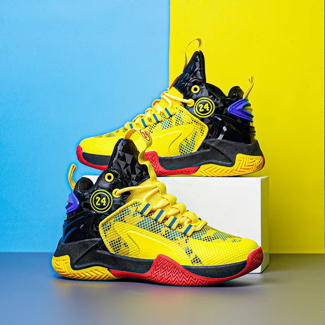 Boys' Basketball Shoes - Teenagers' Mesh Breathable Sports Shoes