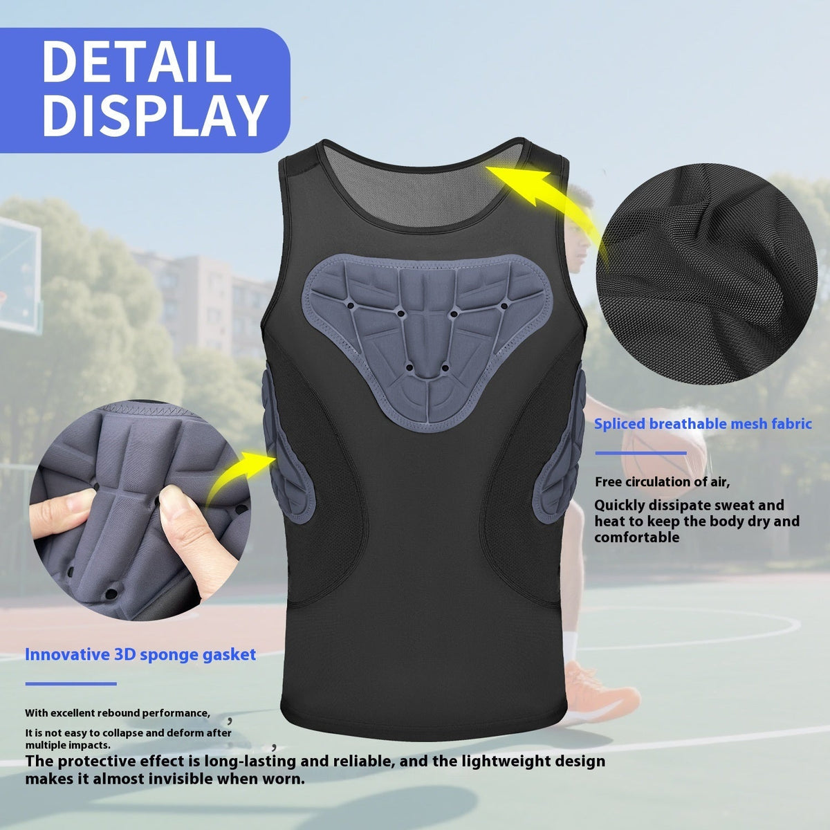 Basketball Anti-collision Tight Vest Men's Professional Sports / Football Rib Protective Gear