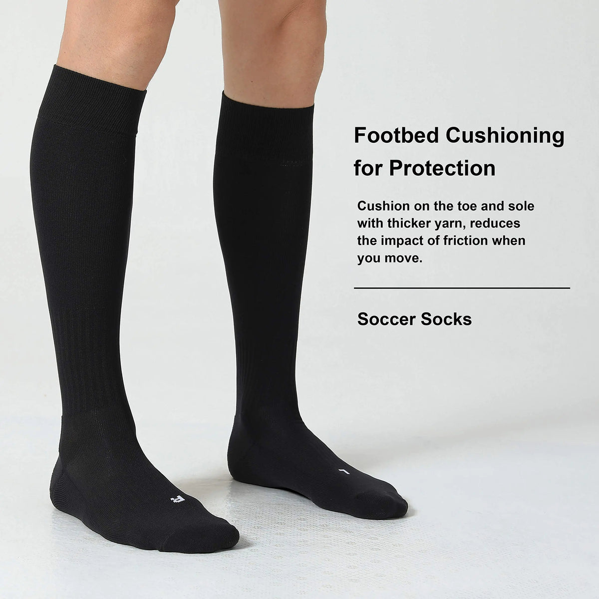 CS CELERSPORT 2/3 Pack Soccer / Softball / Baseball Socks for Youth, Kids, Adult Multi-Sport Compression Socks X-Small Black (2 Pack)