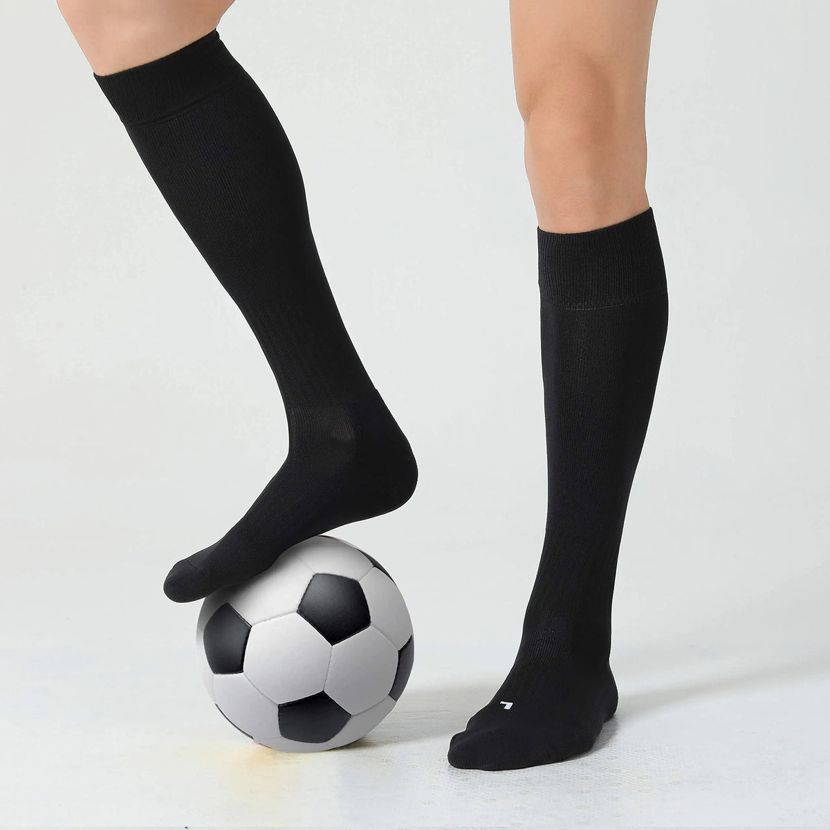 CS CELERSPORT 2/3 Pack Soccer / Softball / Baseball Socks for Youth, Kids, Adult Multi-Sport Compression Socks X-Small Black (2 Pack)
