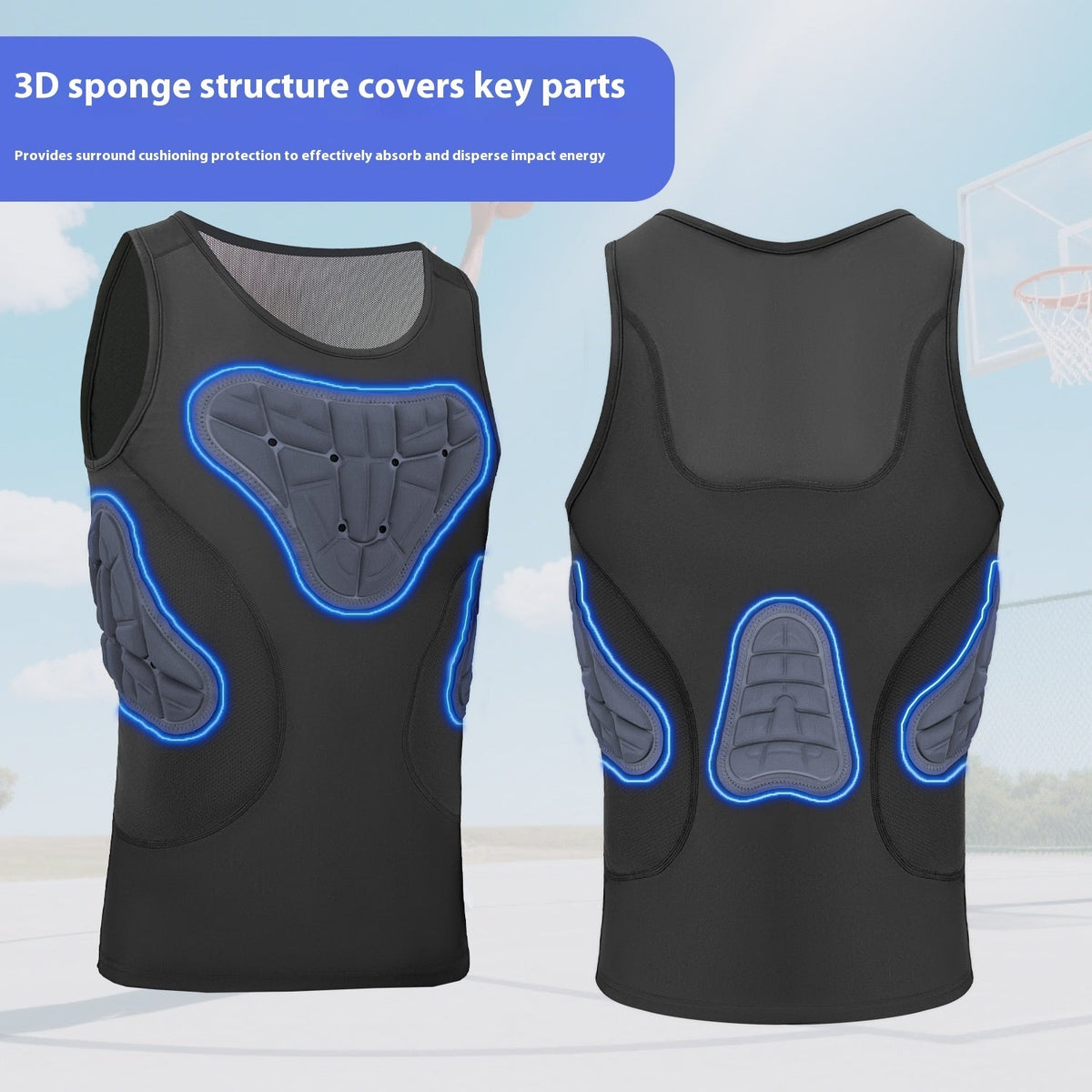 Basketball Anti-collision Tight Vest Men's Professional Sports / Football Rib Protective Gear