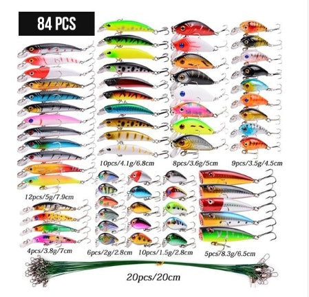 43-piece Suit Portable Fishing Gear Set Plastic Bait