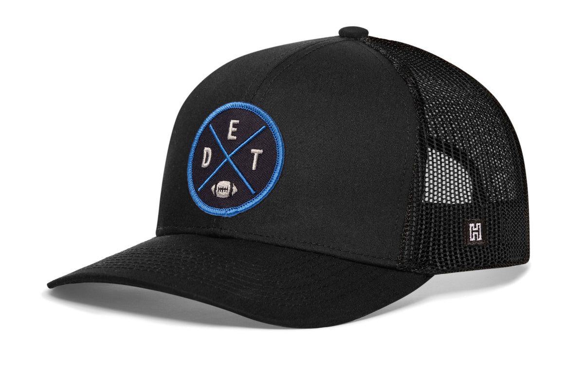Detroit Football Trucker Hat  |  Black DET X Snapback