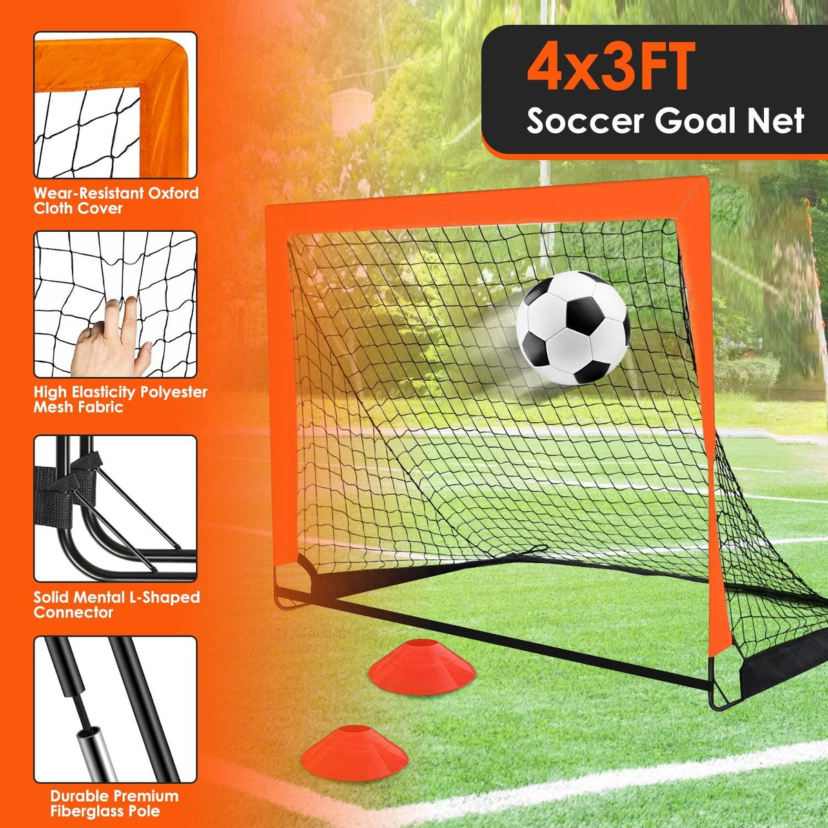 Kids Soccer Goal And Complete Training Equipment Kit For Backyard