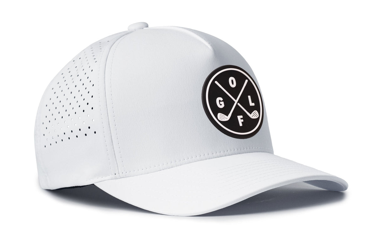 Golf X Performance 5-Panel Hat  |   Crossed Clubs Flexfit Snapback