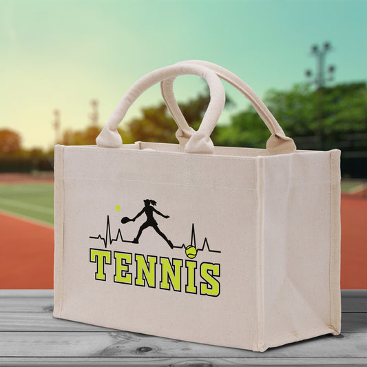 Tennis Silhouette Pulse Cotton Canvas Tote Bag
