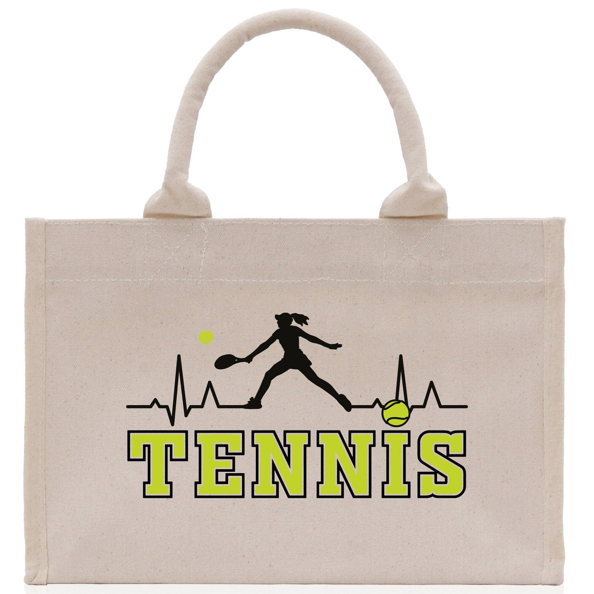 Tennis Silhouette Pulse Cotton Canvas Tote Bag