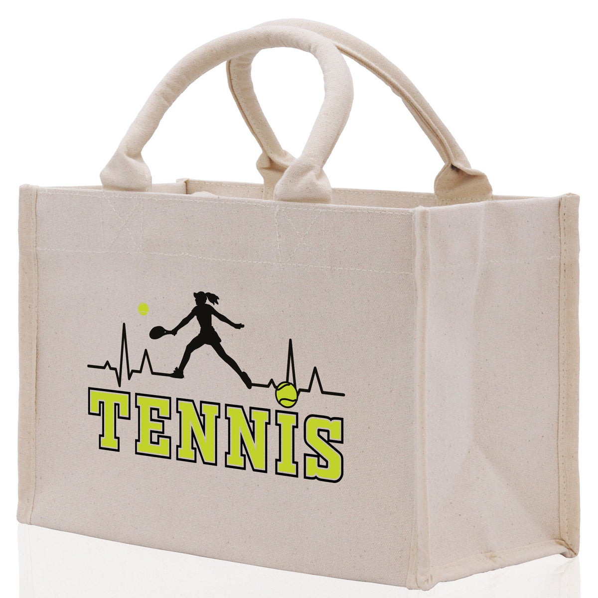 Tennis Silhouette Pulse Cotton Canvas Tote Bag