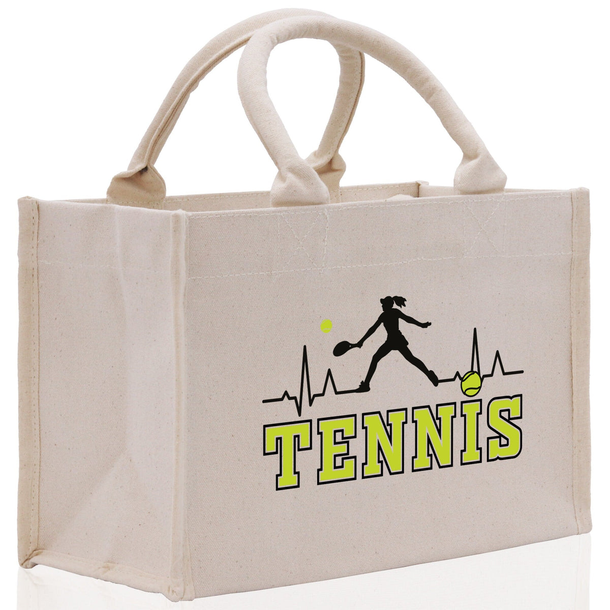 Tennis Silhouette Pulse Cotton Canvas Tote Bag
