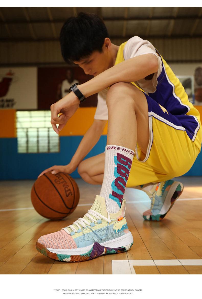 Men's Breathable Basketball Shoes - Shockproof High Top Sneakers