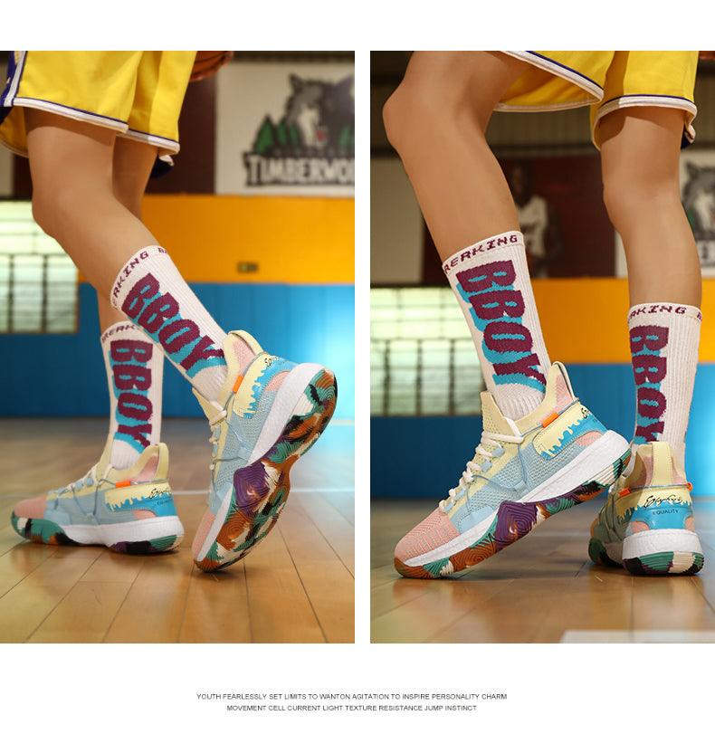 Men's Breathable Basketball Shoes - Shockproof High Top Sneakers