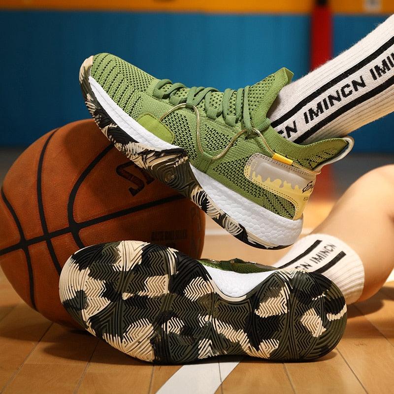 Men's Breathable Basketball Shoes - Shockproof High Top Sneakers