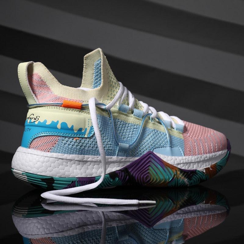 Men's Breathable Basketball Shoes - Shockproof High Top Sneakers