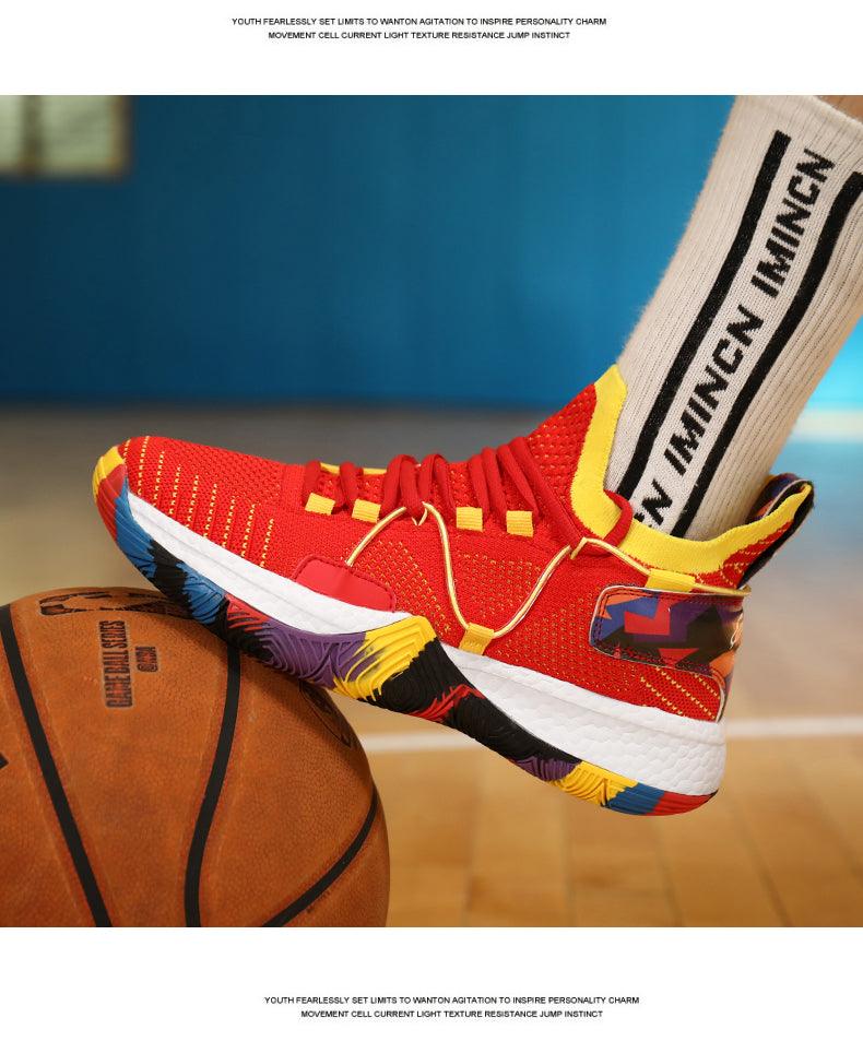 Men's Breathable Basketball Shoes - Shockproof High Top Sneakers