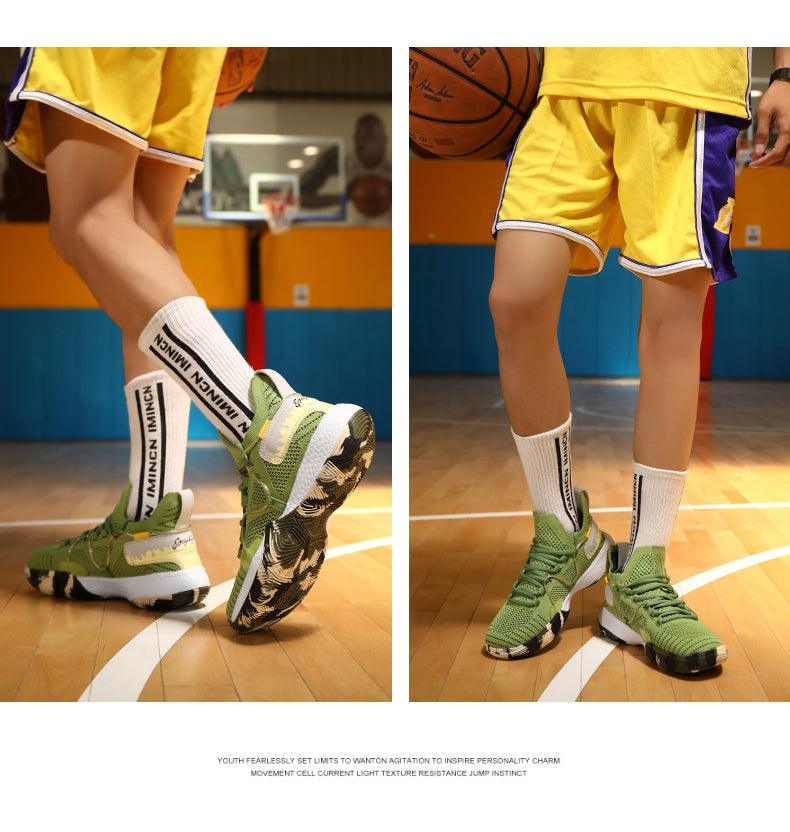 Men's Breathable Basketball Shoes - Shockproof High Top Sneakers