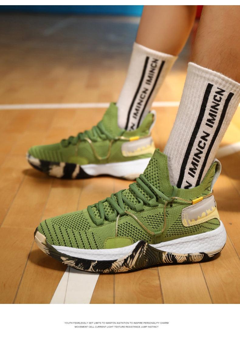 Men's Breathable Basketball Shoes - Shockproof High Top Sneakers