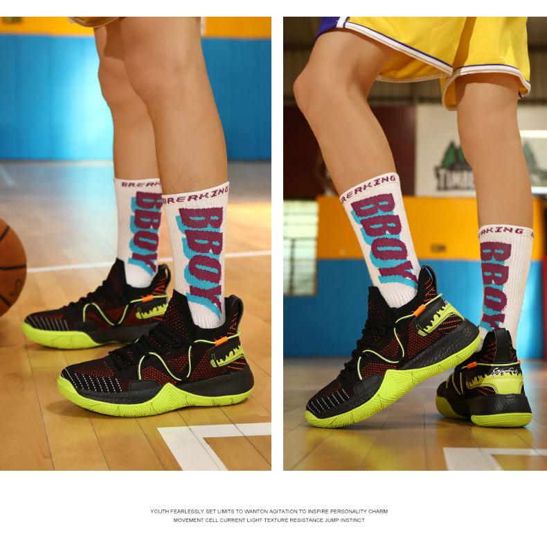 Men's Breathable Basketball Shoes - Shockproof High Top Sneakers
