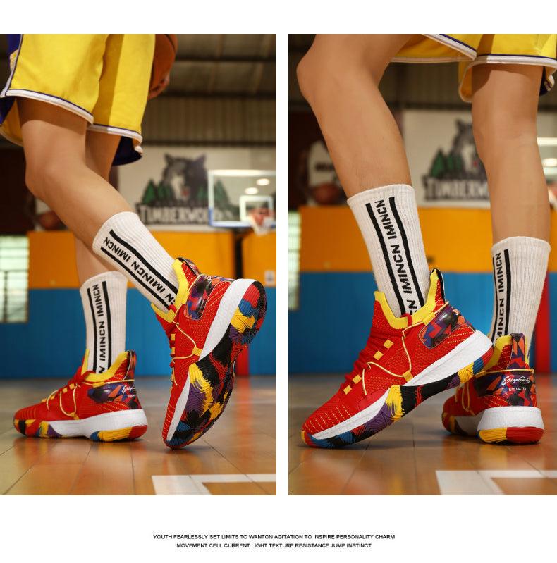 Men's Breathable Basketball Shoes - Shockproof High Top Sneakers