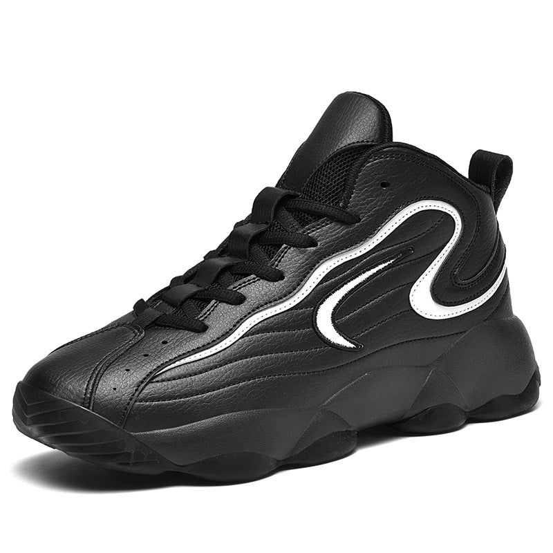 Men's Sports Shoes with Leather Surface, Fashionable Basketball Shoes