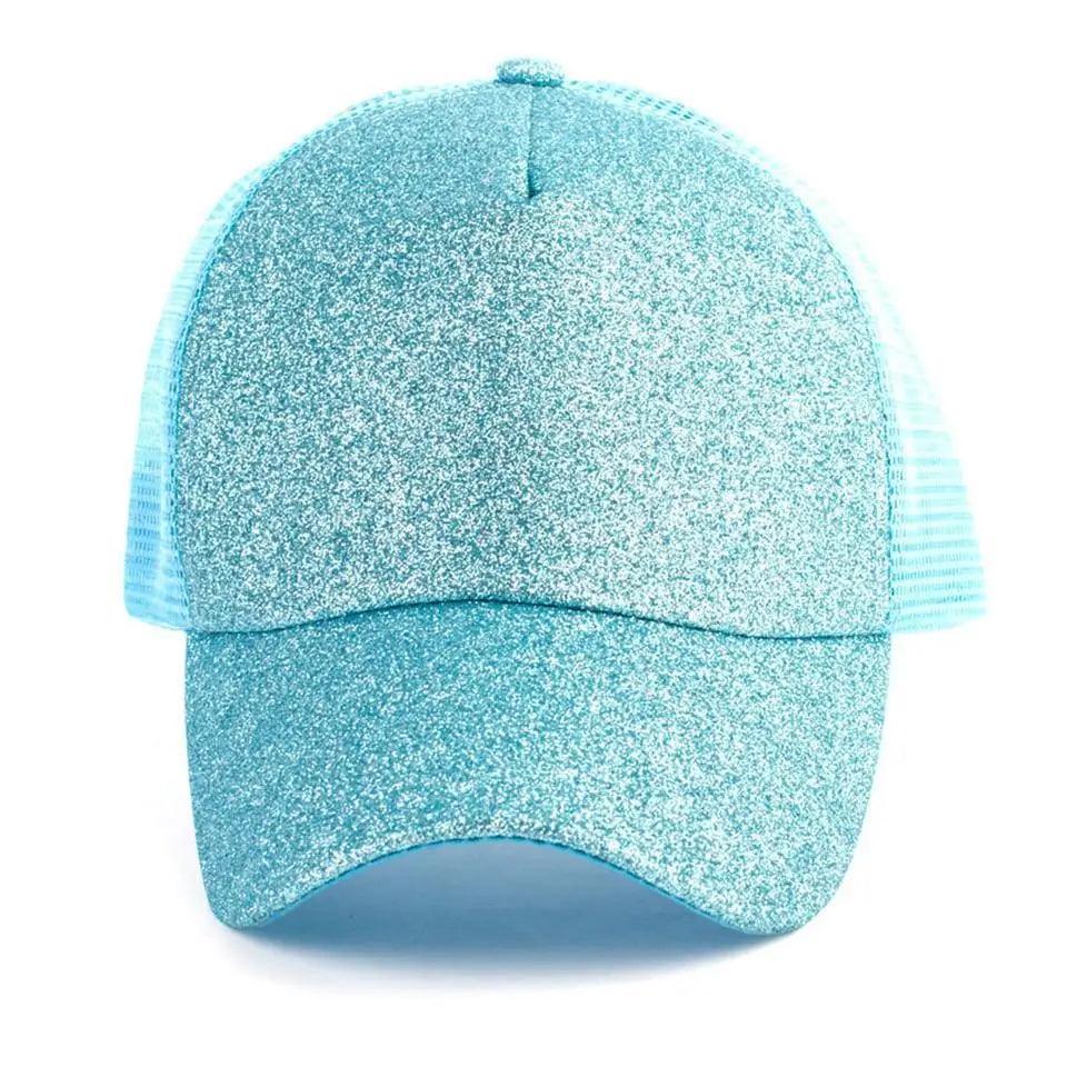 Women's Elegant Glitter Ponytail Baseball Caps