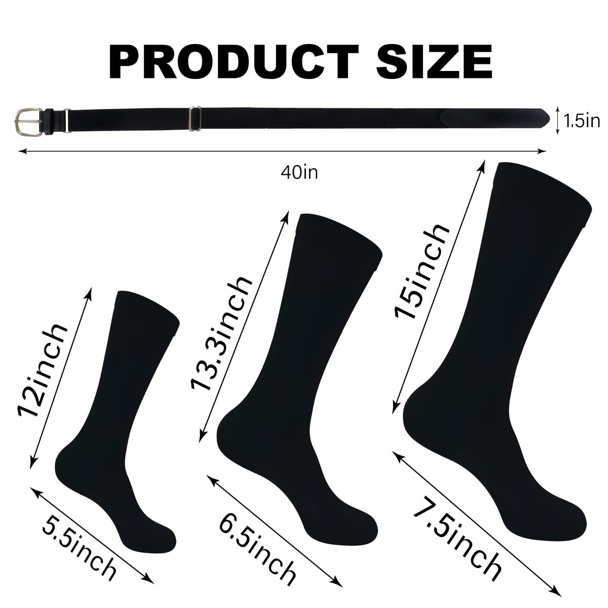 cs runsenisocks Baseball / Softball / Soccer Socks & Belt Set - Red 3pcs+1belt Size L