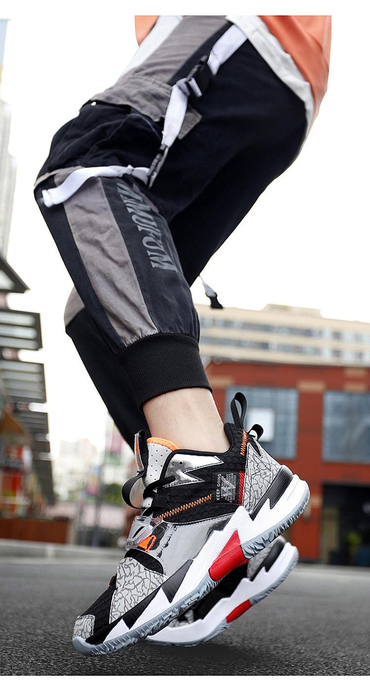 Unisex Breathable Soft High Top Basketball Shoes, Outdoor Rainbow Basketball Shoes