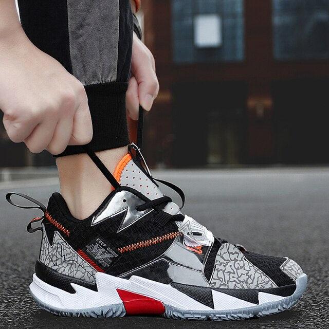 Unisex Breathable Soft High Top Basketball Shoes, Outdoor Rainbow Basketball Shoes