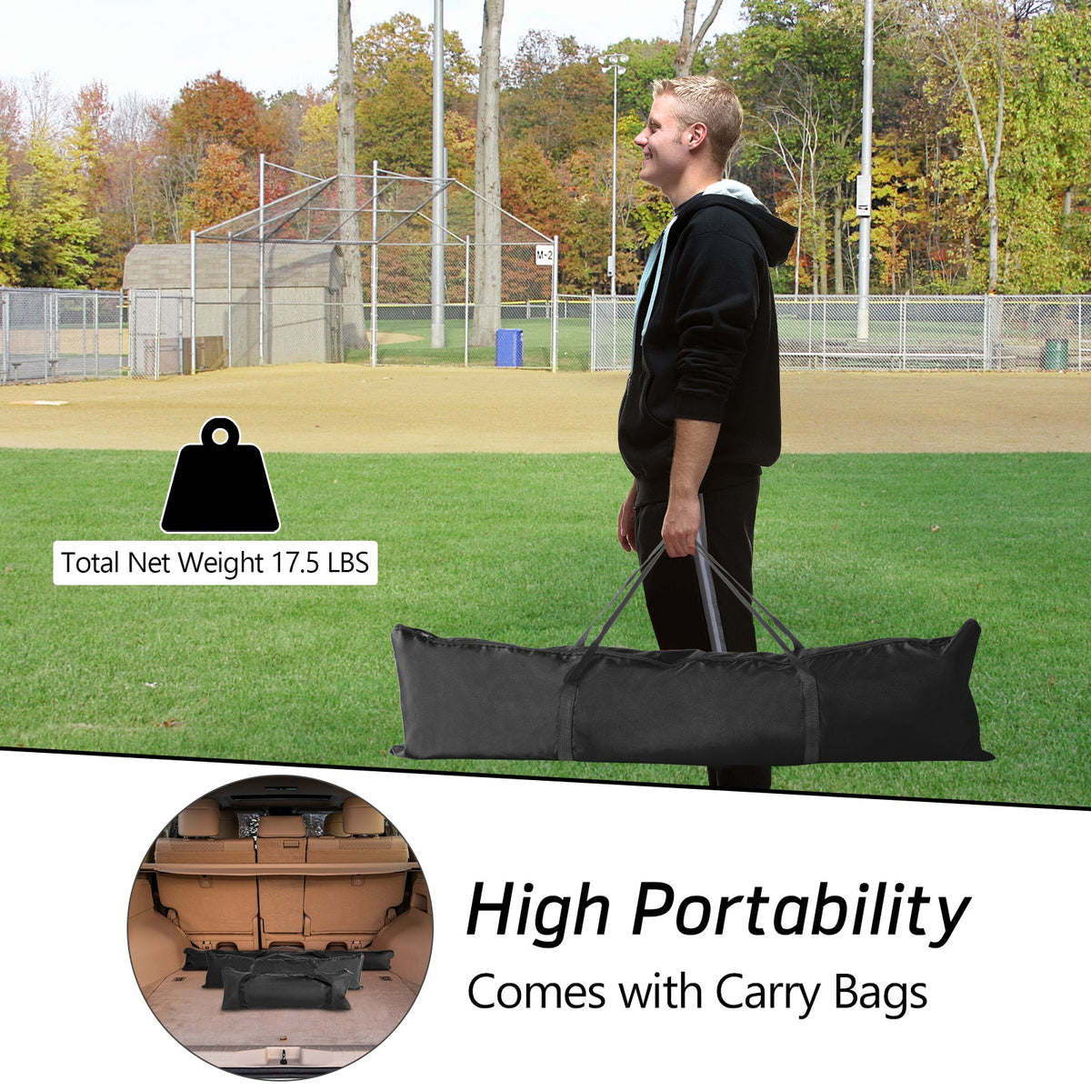 Portable Practice Net Kit with 3 Carrying Bags