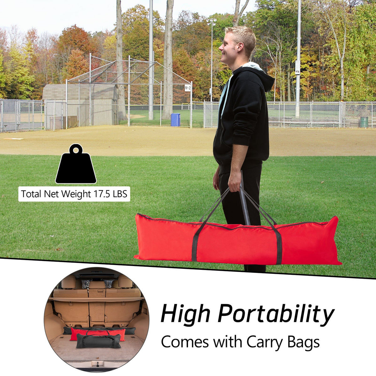 Portable Practice Net Kit with 3 Carrying Bags