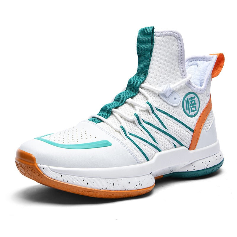 Summer High-top Basketball Shoes with Fly Woven Mesh Surface for Men