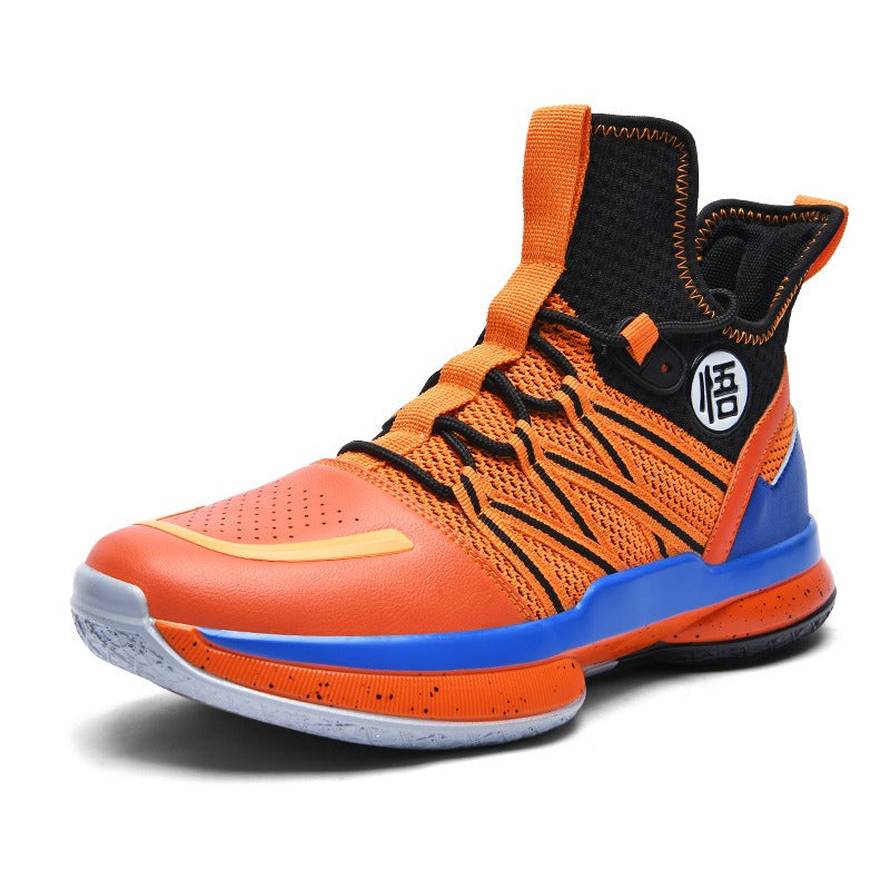Summer High-top Basketball Shoes with Fly Woven Mesh Surface for Men
