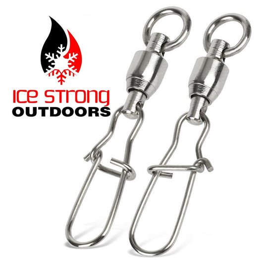 Ice Strong Outdoors - Terminal Tackle - Premium Ball Bearing Welded Ring Swivels
