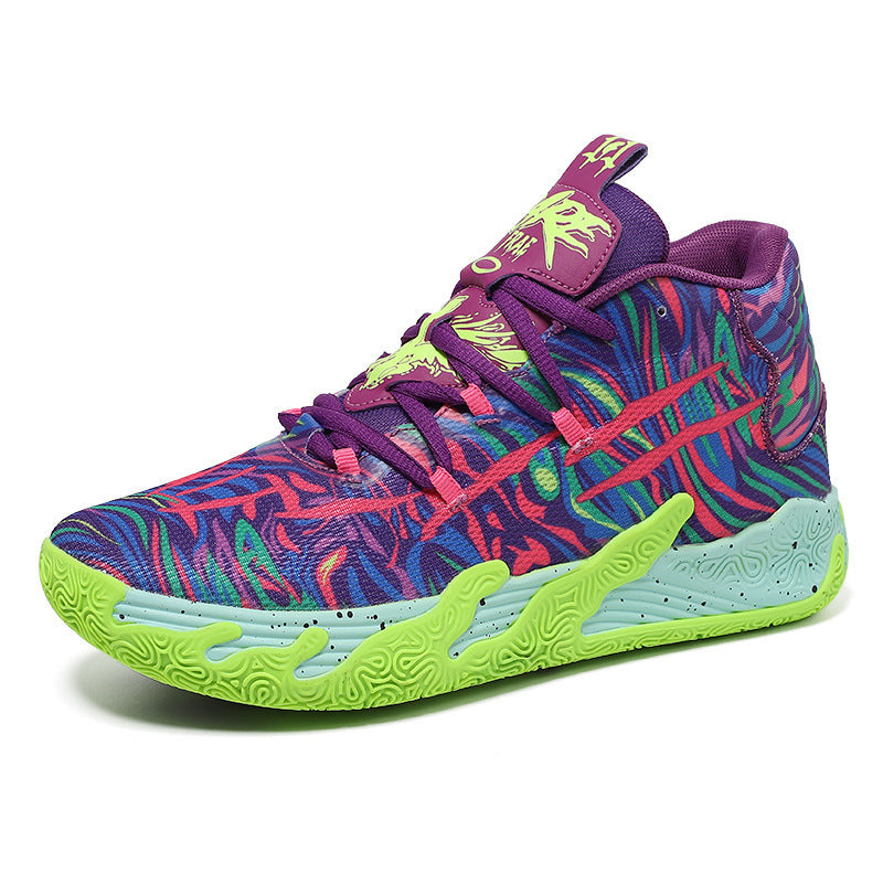 Three Ball, Third-generation Purple MB.03 Men's and Women's Indoor and Outdoor Shock-absorbing and Anti-slip Basketball Shoes