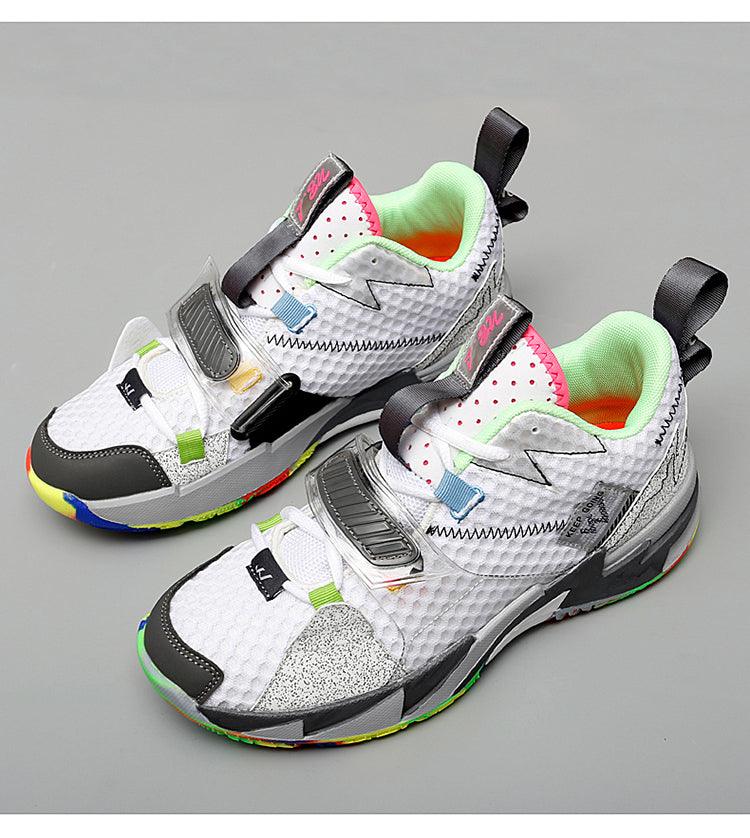 Unisex Breathable Soft High Top Basketball Shoes, Outdoor Rainbow Basketball Shoes
