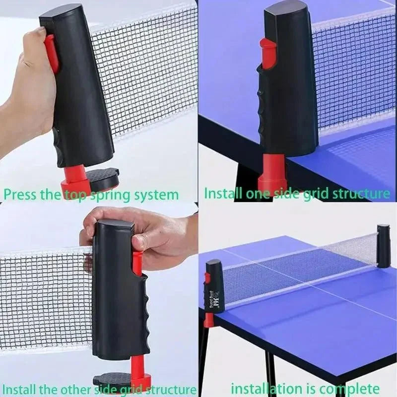 Universal Retractable Ping Pong Net - Portable Table Tennis Training Net